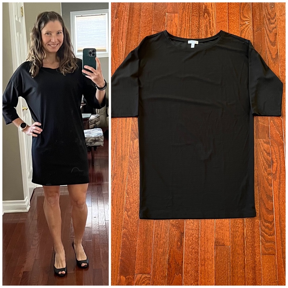 Leith black mini shift dress